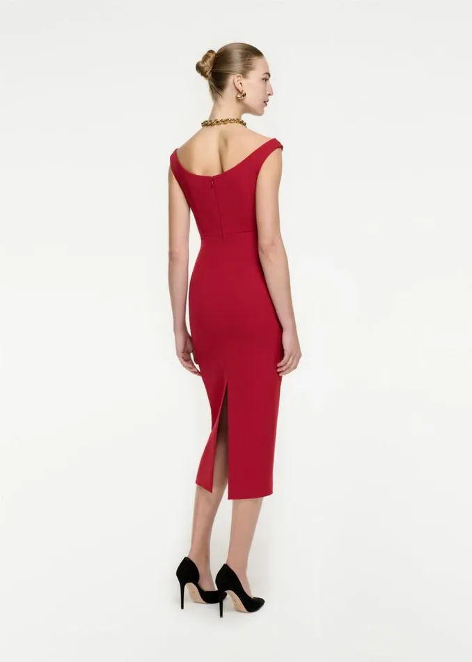 Women Dresses Roland Mouret Off The Shoulder Cowl Midi Dress