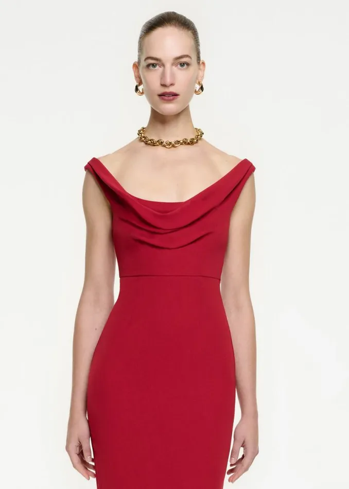 Women Dresses Roland Mouret Off The Shoulder Cowl Midi Dress