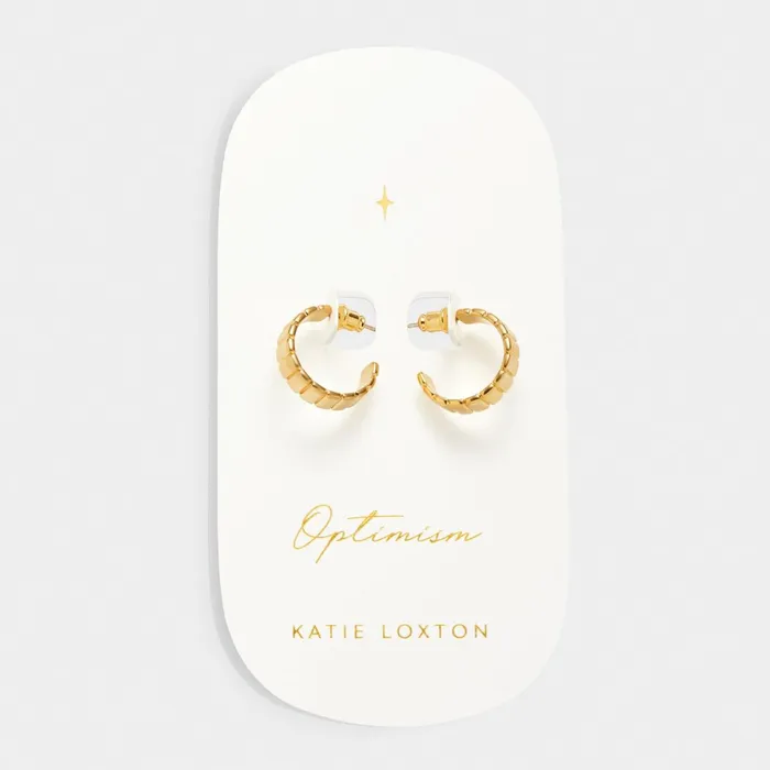 Women Earrings Katie Loxton Optimism039 Waterproof Gold Amulet Hoop Earrings