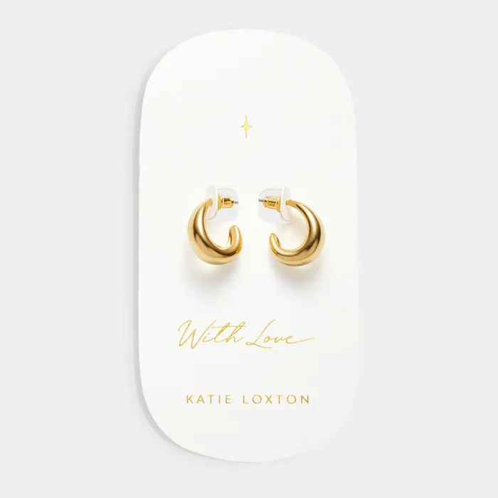Women Earrings Katie Loxton With Love039 Waterproof Gold Dome Hoop Earrings