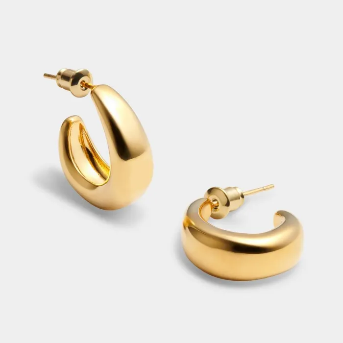 Women Earrings Katie Loxton With Love039 Waterproof Gold Dome Hoop Earrings