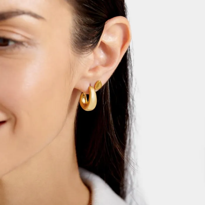 Women Earrings Katie Loxton With Love039 Waterproof Gold Dome Hoop Earrings