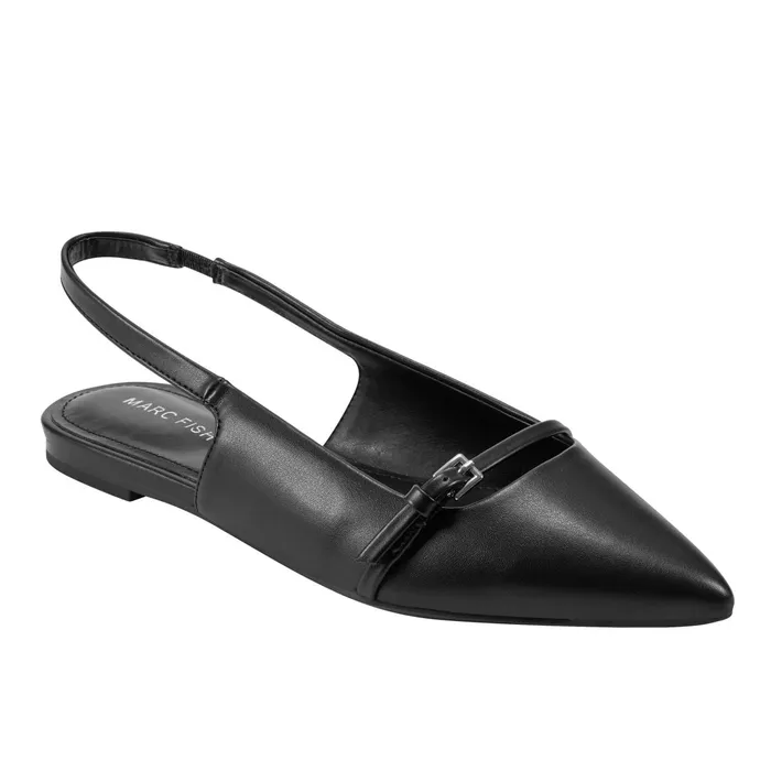 Women Elelyn Slingback Flat Black Marc Fisher Loafers and Flats