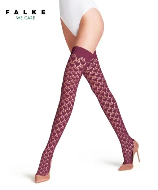 Women Emotion Women Stay Ups Red Plum FALKE Thigh Highs