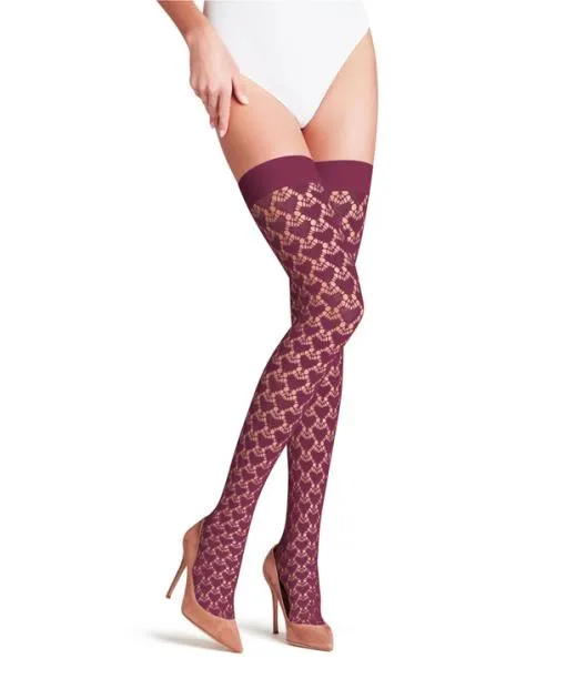 Women Emotion Women Stay Ups Red Plum FALKE Thigh Highs