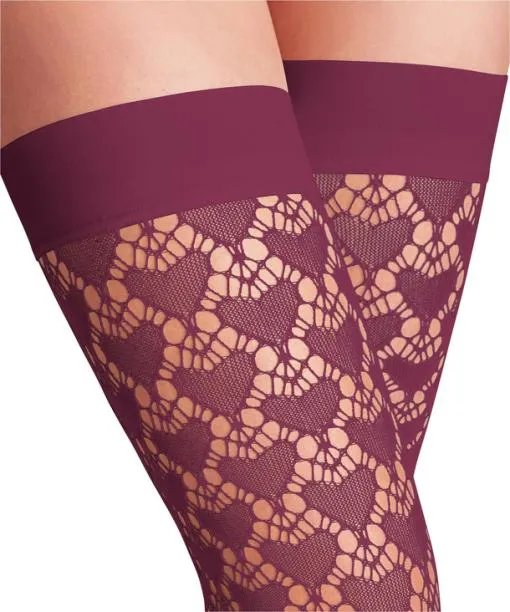 Women Emotion Women Stay Ups Red Plum FALKE Thigh Highs