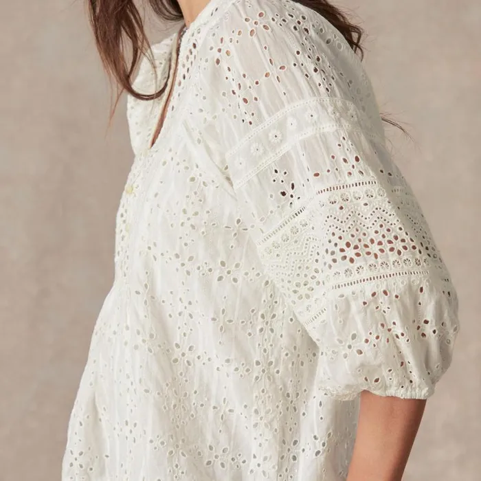 Women Eyelet Symphony Top Teal Sundance Catalog Tops Women Eyelet Symphony Top Teal Sundance Catalog Tops