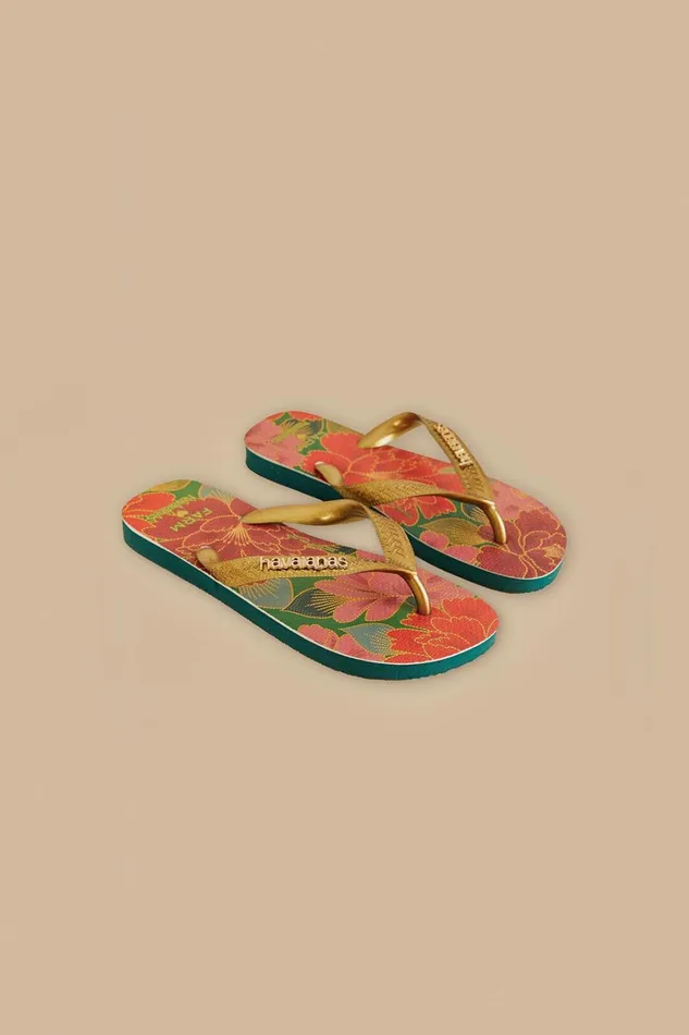 Women Farm Chita Solar Havaianas Sandals Green FARM Rio Sandals