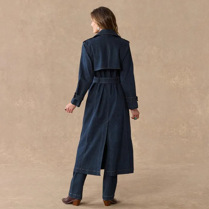 Women Faye Denim Trench Coat Ink Sundance Catalog Jackets and Coats Women Faye Denim Trench Coat Ink Sundance Catalog Jackets and Coats