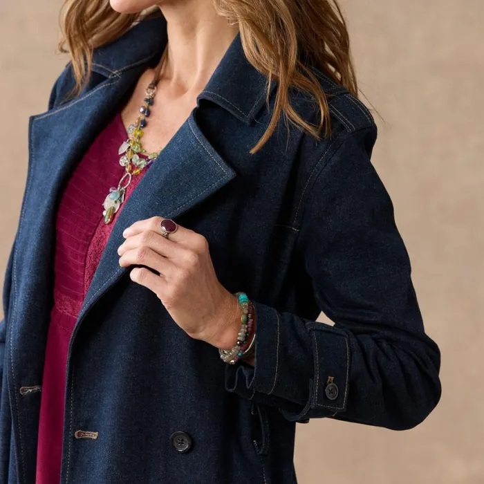 Women Faye Denim Trench Coat Ink Sundance Catalog Jackets and Coats Women Faye Denim Trench Coat Ink Sundance Catalog Jackets and Coats