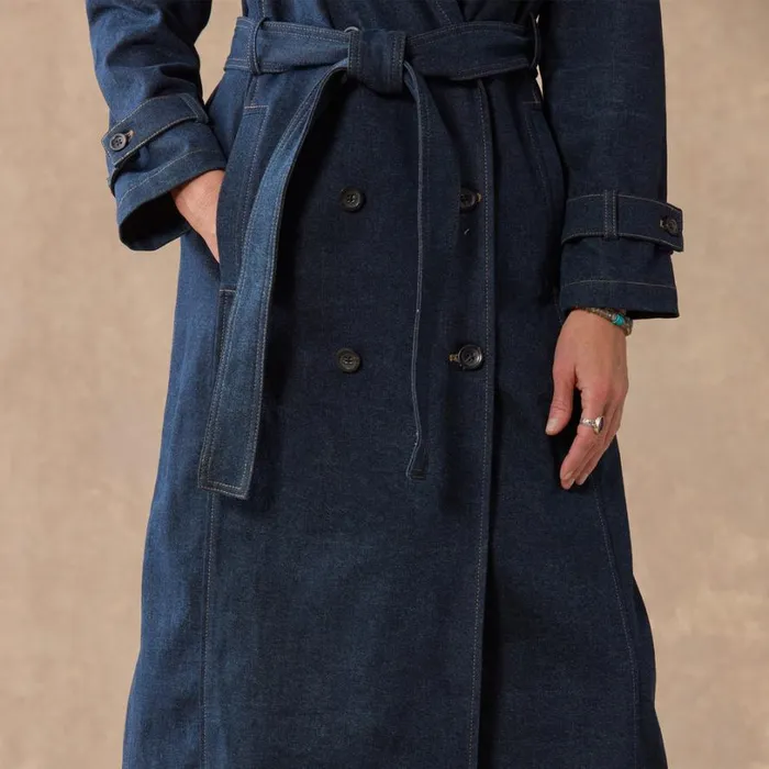 Women Faye Denim Trench Coat Ink Sundance Catalog Jackets and Coats Women Faye Denim Trench Coat Ink Sundance Catalog Jackets and Coats