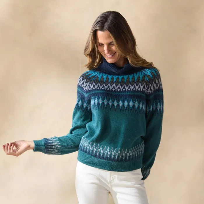 Women Fenella Fair Isle Sweater Jade Sundance Catalog Sweaters Women Fenella Fair Isle Sweater Jade Sundance Catalog Sweaters