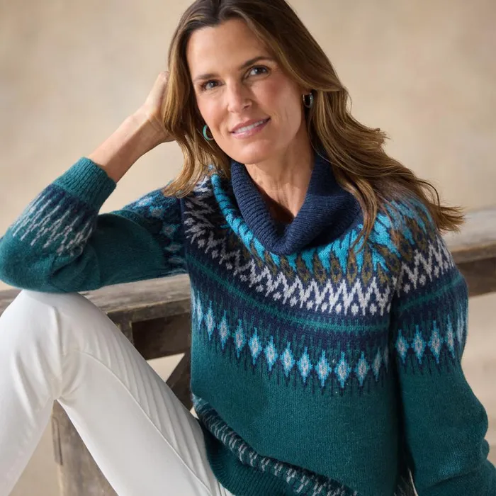Women Fenella Fair Isle Sweater Jade Sundance Catalog Sweaters Women Fenella Fair Isle Sweater Jade Sundance Catalog Sweaters