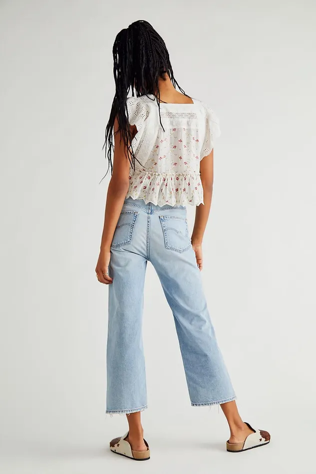 Women Flare Jeans Free People Denimist Pierce High Rise Jeans Jinx With Rips