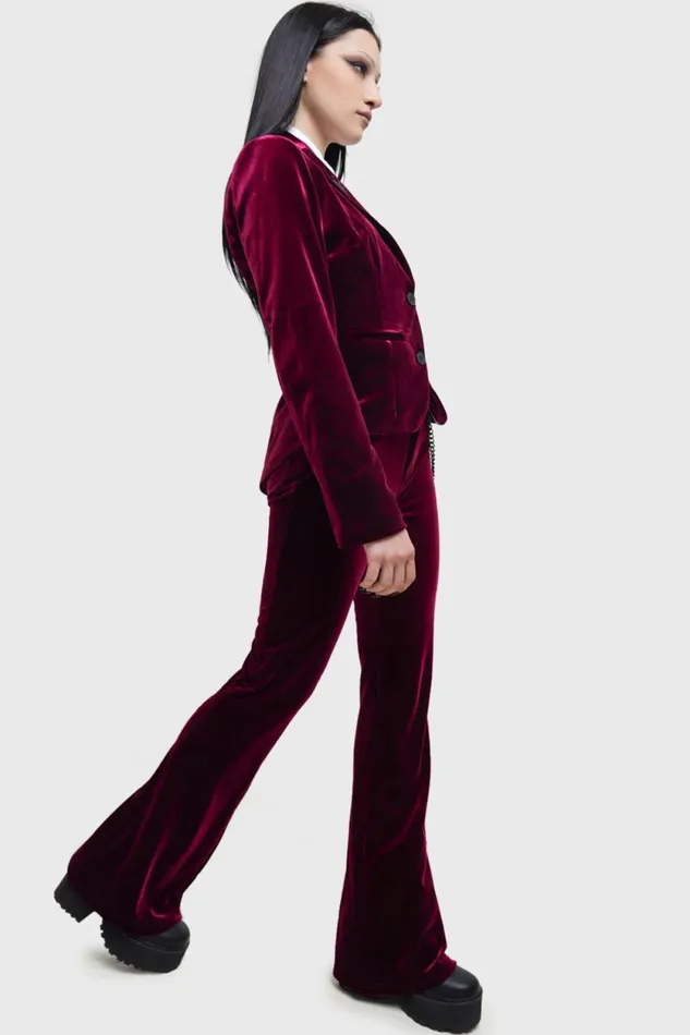 Women Flares Killstar Recently Deceased Velvet Flares