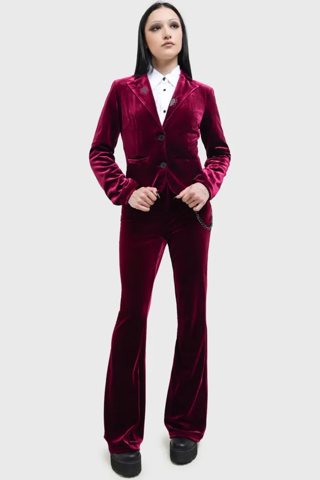 Women Flares Killstar Recently Deceased Velvet Flares