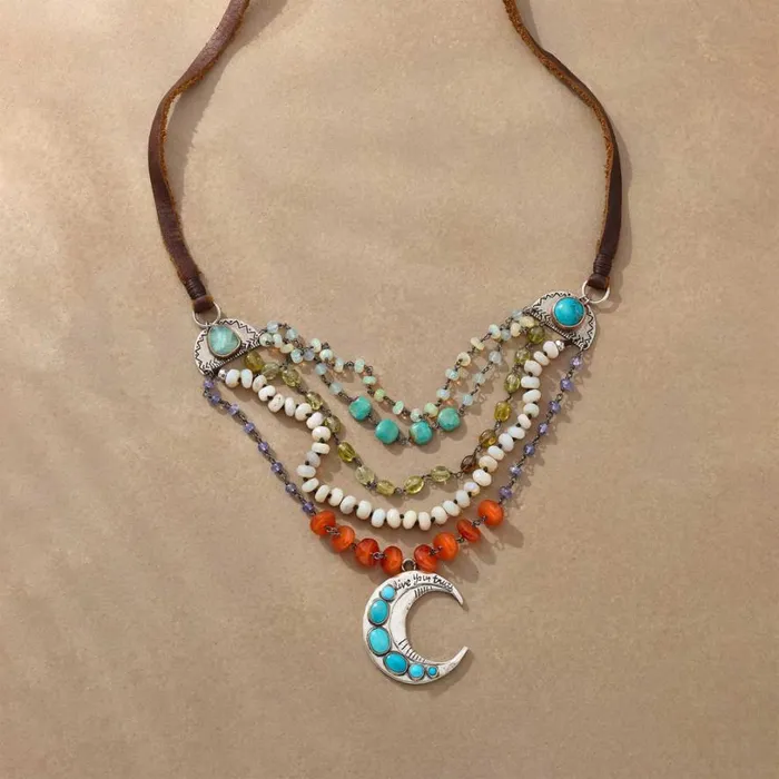 Women Fly Me To The Moon Necklace Sundance Catalog Necklaces