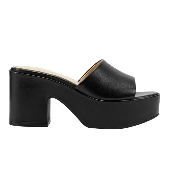Women Forina Platform Slide Sandal Black Marc Fisher Sandals