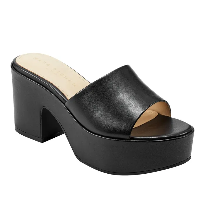 Women Forina Platform Slide Sandal Black Marc Fisher Sandals