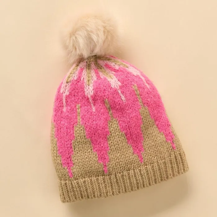 Women Freeski Fairisle Beanie Camelpink Sundance Catalog Hats