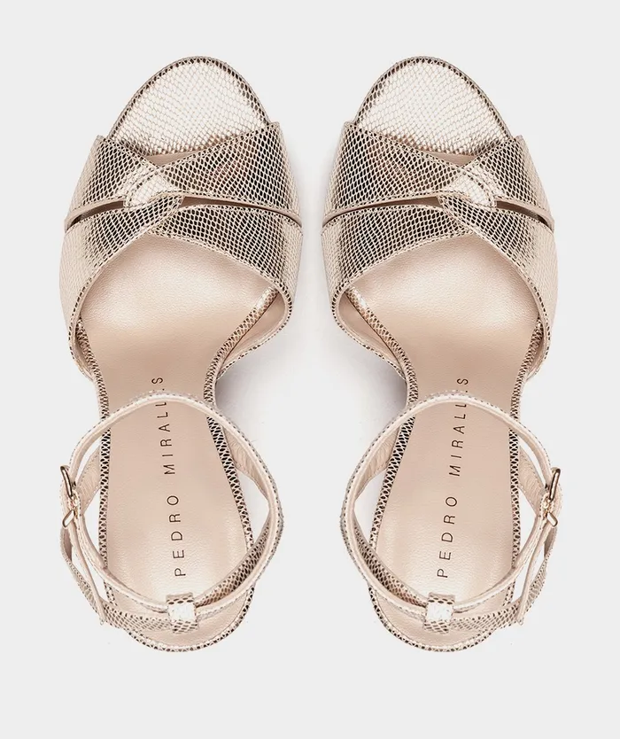 Women Gandia Metallic 8211 Heeled Sandals Pedro Miralles