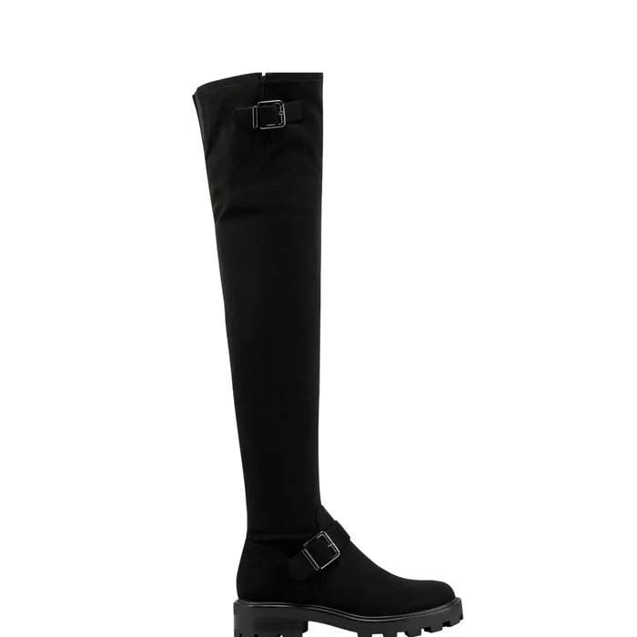 Women Ganven Lug Sole Over The Knee Boot Black Marc Fisher Casual Boots
