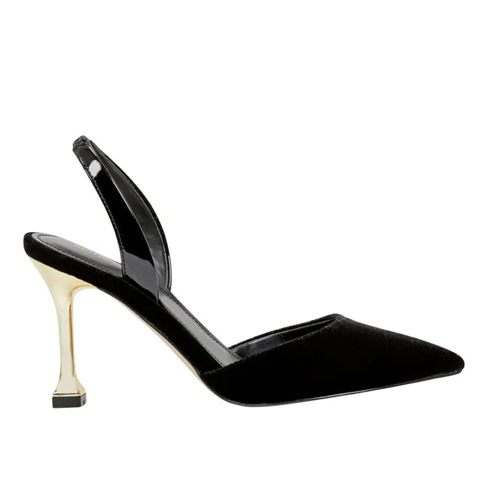 Women Hadya Slingback Pump Black Velvet Marc Fisher Heels and Pumps