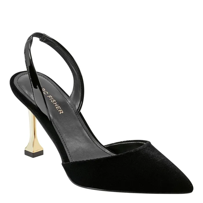 Women Hadya Slingback Pump Black Velvet Marc Fisher Heels and Pumps