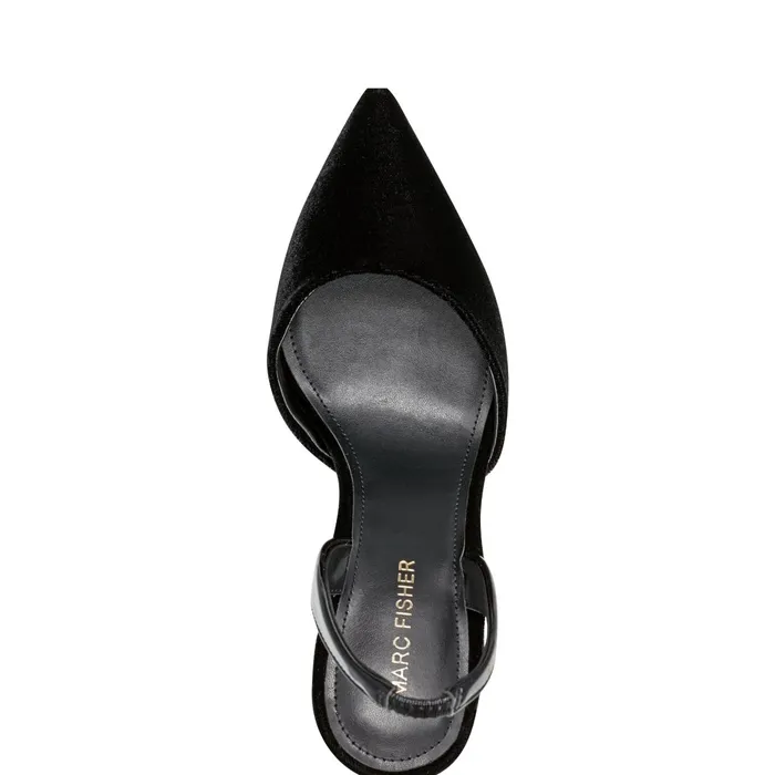 Women Hadya Slingback Pump Black Velvet Marc Fisher Heels and Pumps