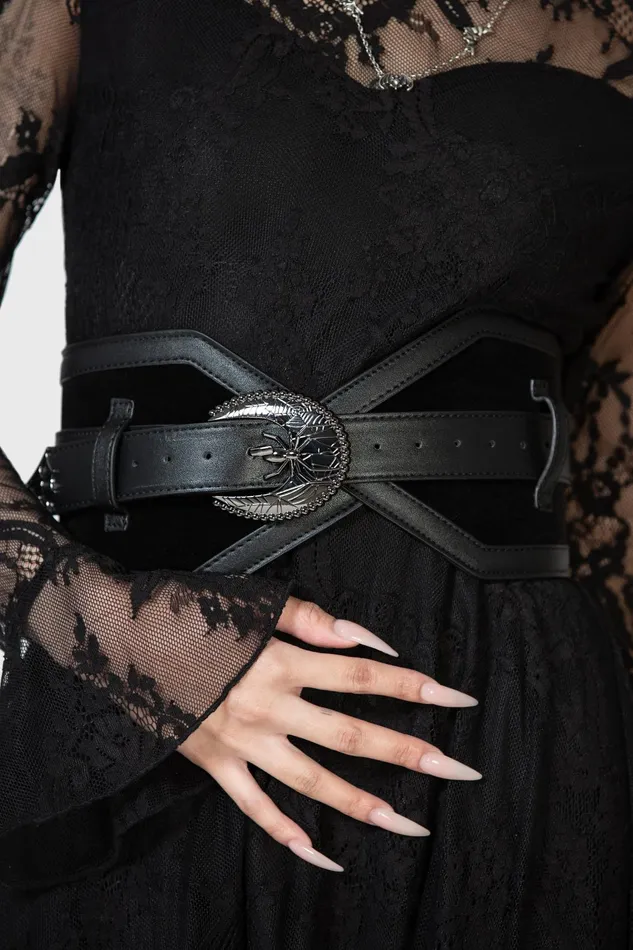 Women Harnesses and Belts Killstar Funeral Web Waist Belt