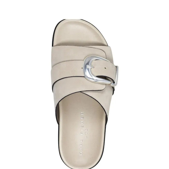 Women Hattie Footbed Slide Sandal Light Natural Marc Fisher Mules and Slides