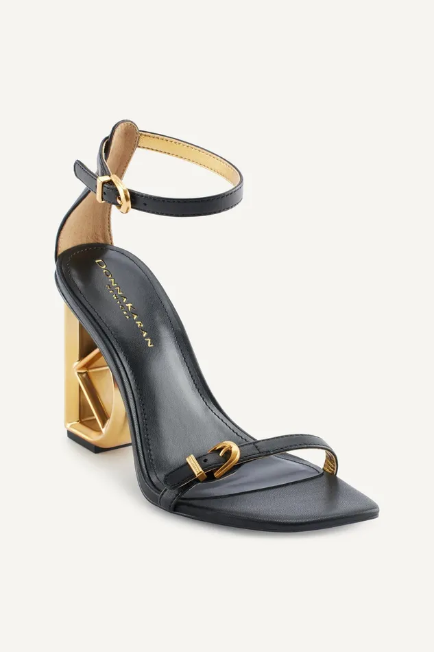 Women Heels And Wedges Donna Karan DK ANKLE STRAP SANDAL Black