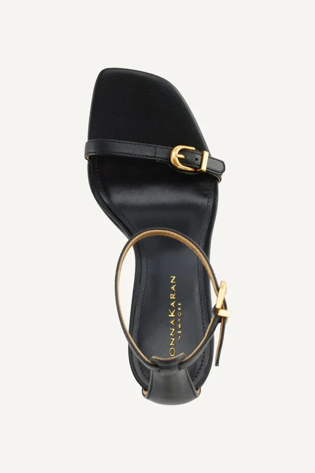 Women Heels And Wedges Donna Karan DK ANKLE STRAP SANDAL Black