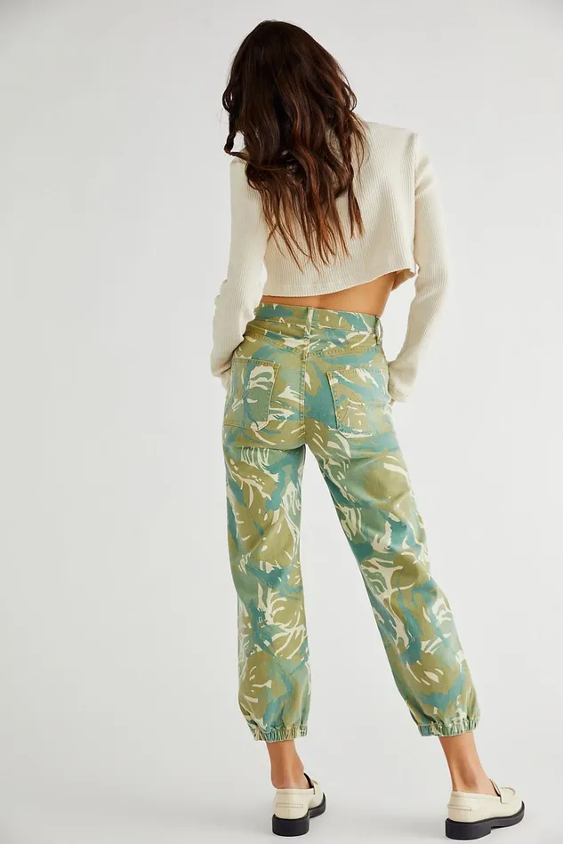 Women HighRise Jeans Free People MOTHER The Wrapper Patch Springy Ankle Jeans Tropical