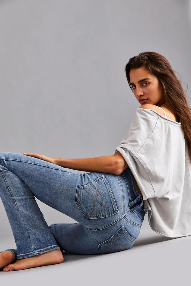 Women HighRise Jeans Free People Shayla Bootcut Jeans Sierra