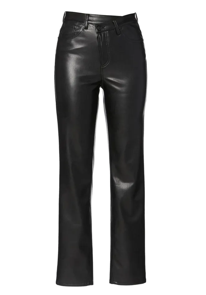 Women High Rise Jessie Pleather Pants Black Buffalo David Bitton Pants