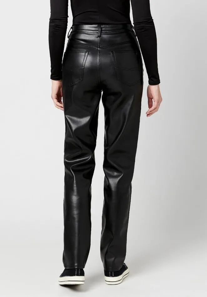 Women High Rise Jessie Pleather Pants Black Buffalo David Bitton Pants