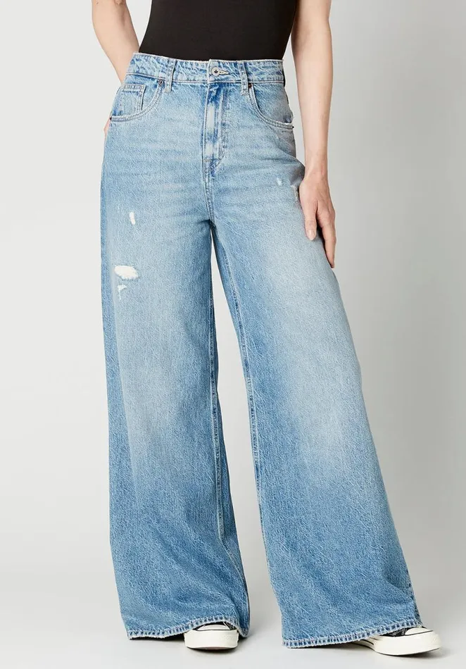 Women High Rise Super Wide Leg Alice Jeans Indigo Buffalo David Bitton Wide and Balloon Leg Women High Rise Super Wide Leg Alice Jeans Indigo Buffalo David Bitton Wide and Balloon Leg