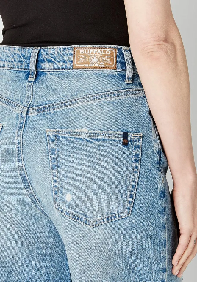 Women High Rise Super Wide Leg Alice Jeans Indigo Buffalo David Bitton Wide and Balloon Leg