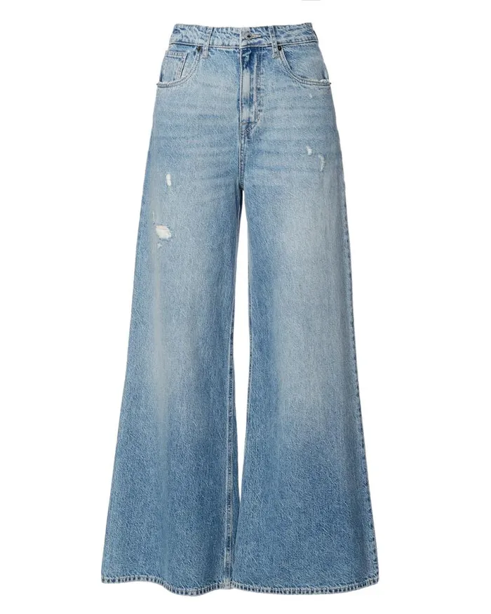 Women High Rise Super Wide Leg Alice Jeans Indigo Buffalo David Bitton Wide and Balloon Leg