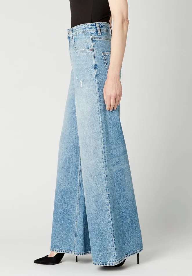 Women High Rise Super Wide Leg Alice Jeans Indigo Buffalo David Bitton Wide and Balloon Leg