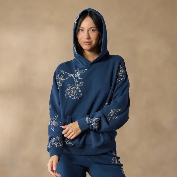 Women Ice Falls Hoodie Indigo Sundance Catalog Tops