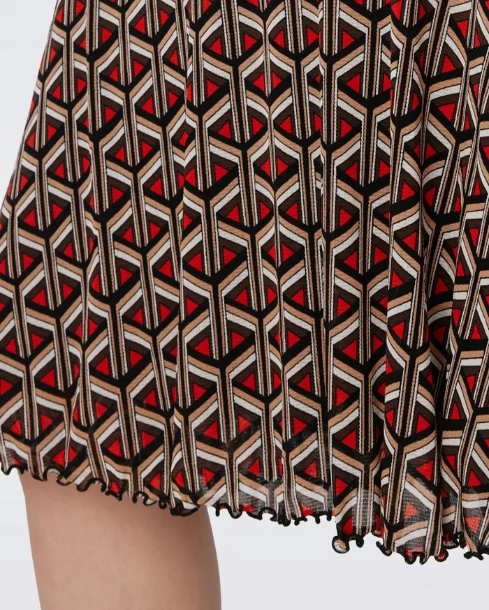 Women Ivan Reversible Mesh Dress Flutterfly And Tiny Stadium Geo Red DVF Dresses