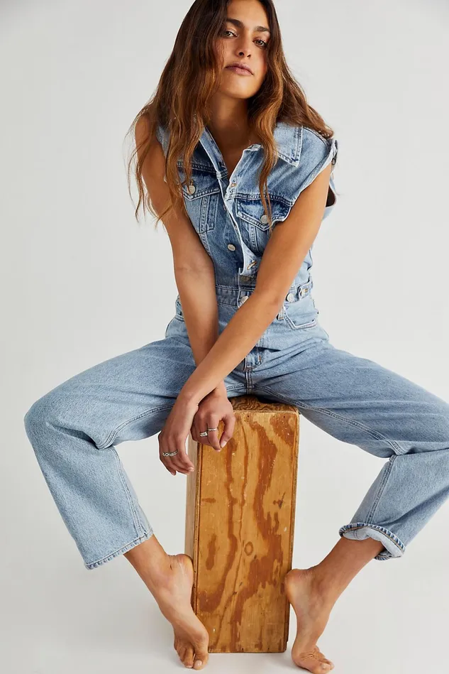 Women Jumpsuits Free People AGOLDE Blanca Sleeveless Jumpsuit Drive