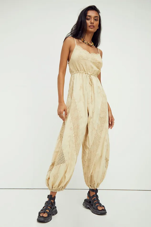 Women Jumpsuits Free People Daisy Ranch Jumpsuit Ecru