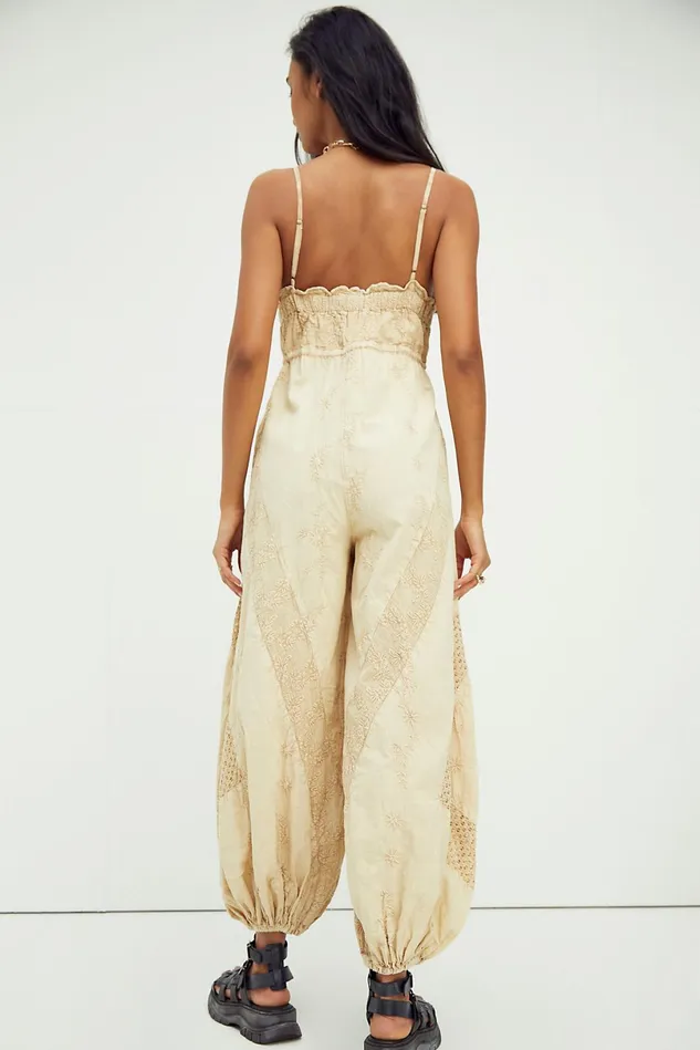 Women Jumpsuits Free People Daisy Ranch Jumpsuit Ecru