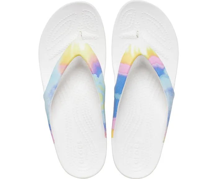 Women Kadee II Printed Flip Multi White Crocs Sandals