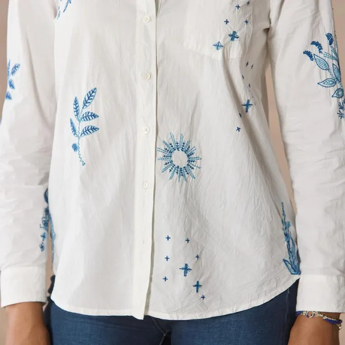 Women Karina Embroidered Shirt White Sundance Catalog Tops Women Karina Embroidered Shirt White Sundance Catalog Tops