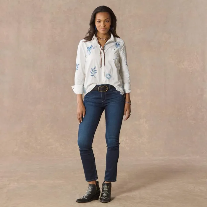 Women Karina Embroidered Shirt White Sundance Catalog Tops Women Karina Embroidered Shirt White Sundance Catalog Tops