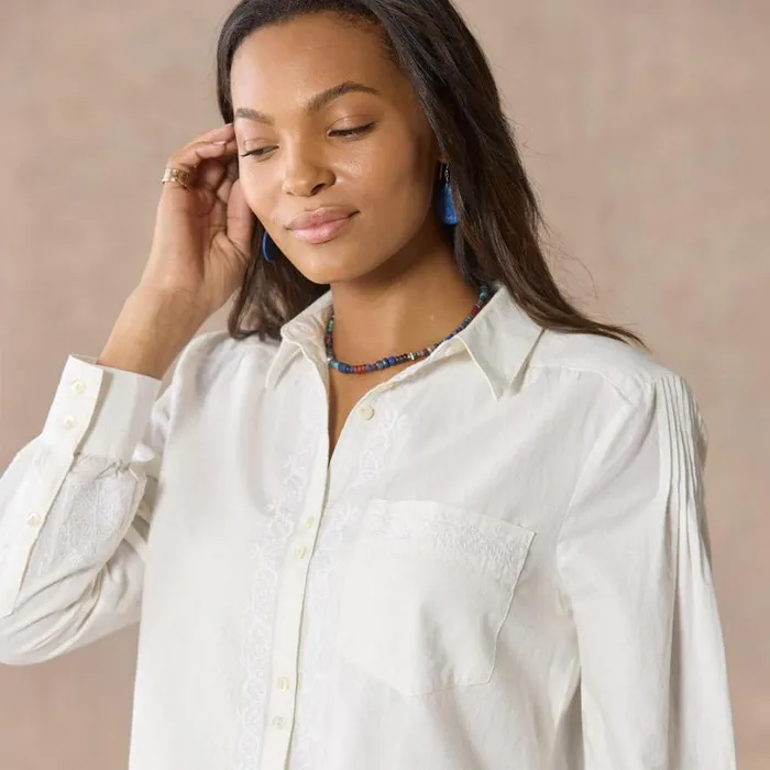 Women Karla Embroidered Shirt Caviar Sundance Catalog Tops Women Karla Embroidered Shirt Caviar Sundance Catalog Tops